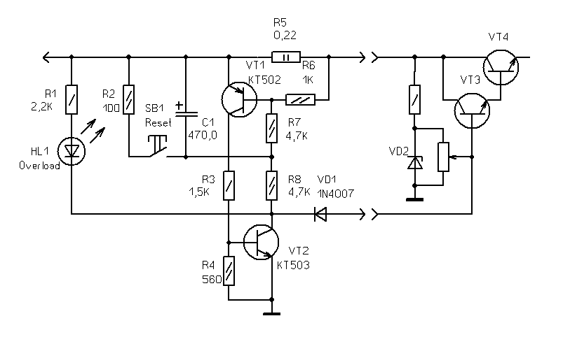 Защита от перегрузки по току схема